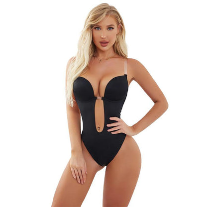 Rückenfreier Bodysuit Nahtloser Integrierter BH Tanga Shapewear