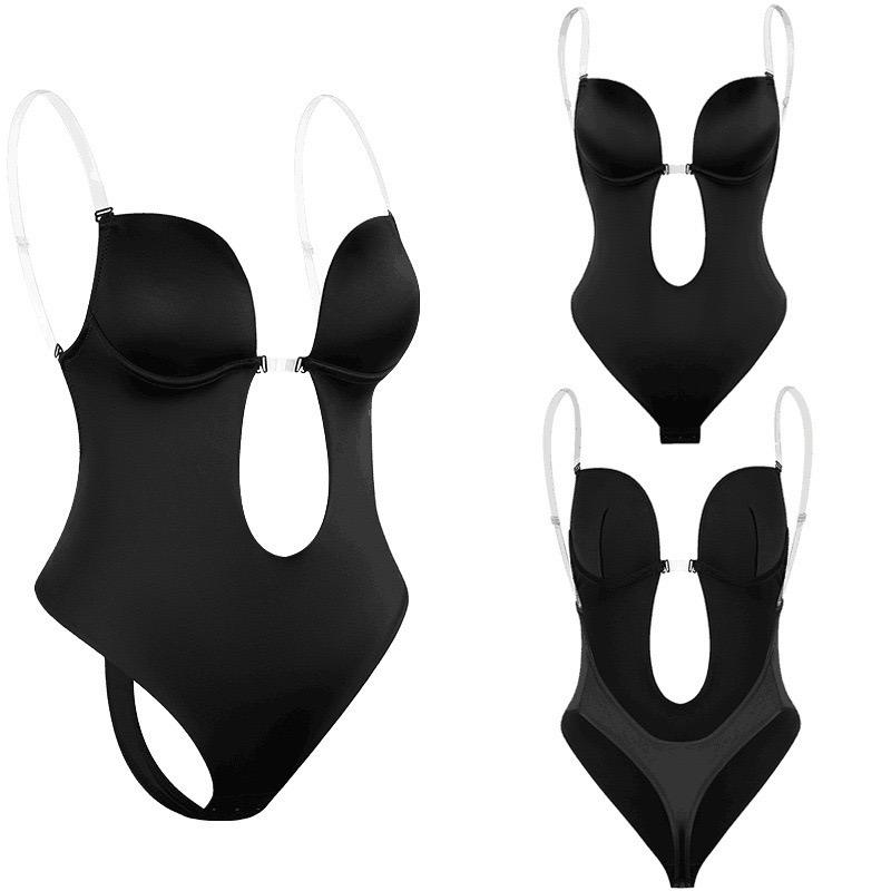 Rückenfreier Bodysuit Nahtloser Integrierter BH Tanga Shapewear