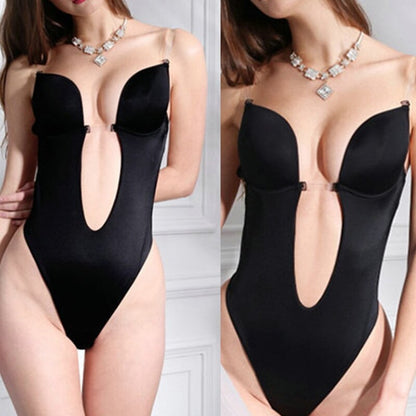 Rückenfreier Bodysuit Nahtloser Integrierter BH Tanga Shapewear