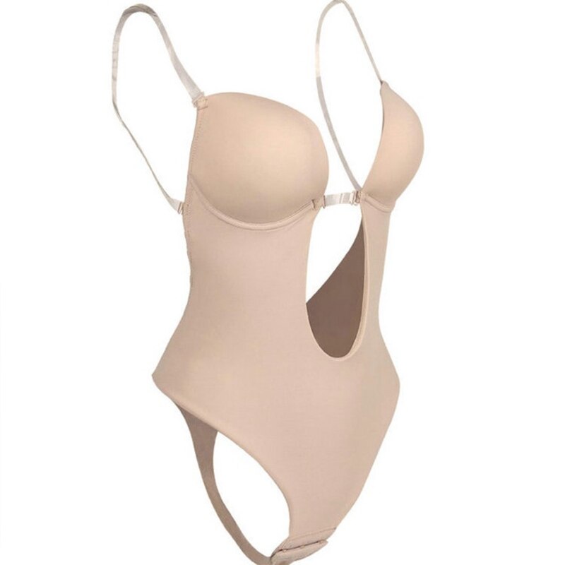 Rückenfreier Bodysuit Nahtloser Integrierter BH Tanga Shapewear